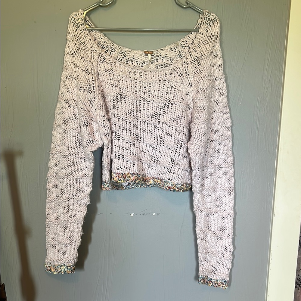 We The Free Cream Off-the-Shoulder Sweater Textured Knit